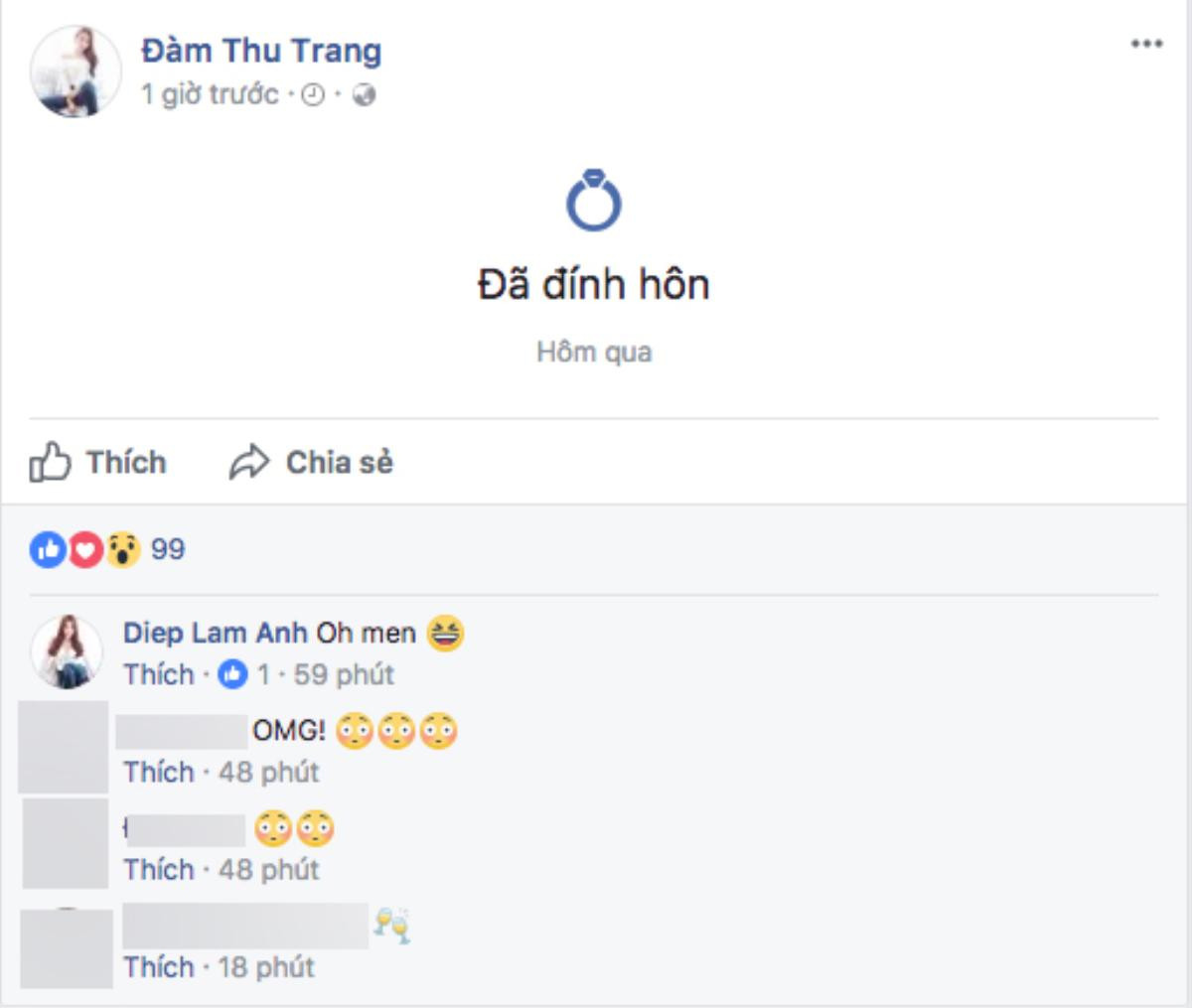 Cường Đô La - Đàm Thu Trang công khai trạng thái 'Đã đính hôn' sau nhiều lần 'thả thính' trên mạng xã hội Ảnh 1