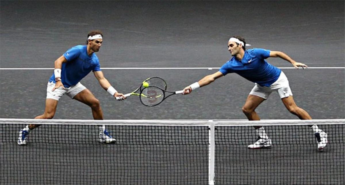 Roger Federer và Rafael Nadal thắng nhọc nhằn trong lần đầu đánh cặp cùng nhau Ảnh 2