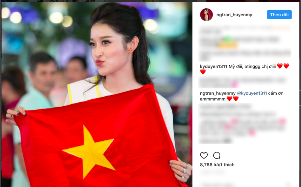 Kỳ Duyên gây chú ý khi động viên Huyền My thi tốt tại Miss Grand International 2017 Ảnh 2