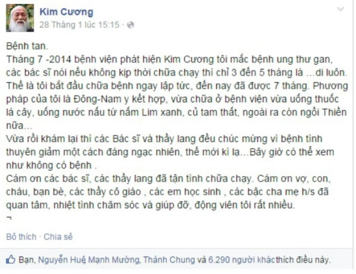 Suốt 3 năm chiến đấu với căn bệnh ung thư, thầy Cương vẫn luôn giữ tinh thần lạc quan và yêu sống Ảnh 1