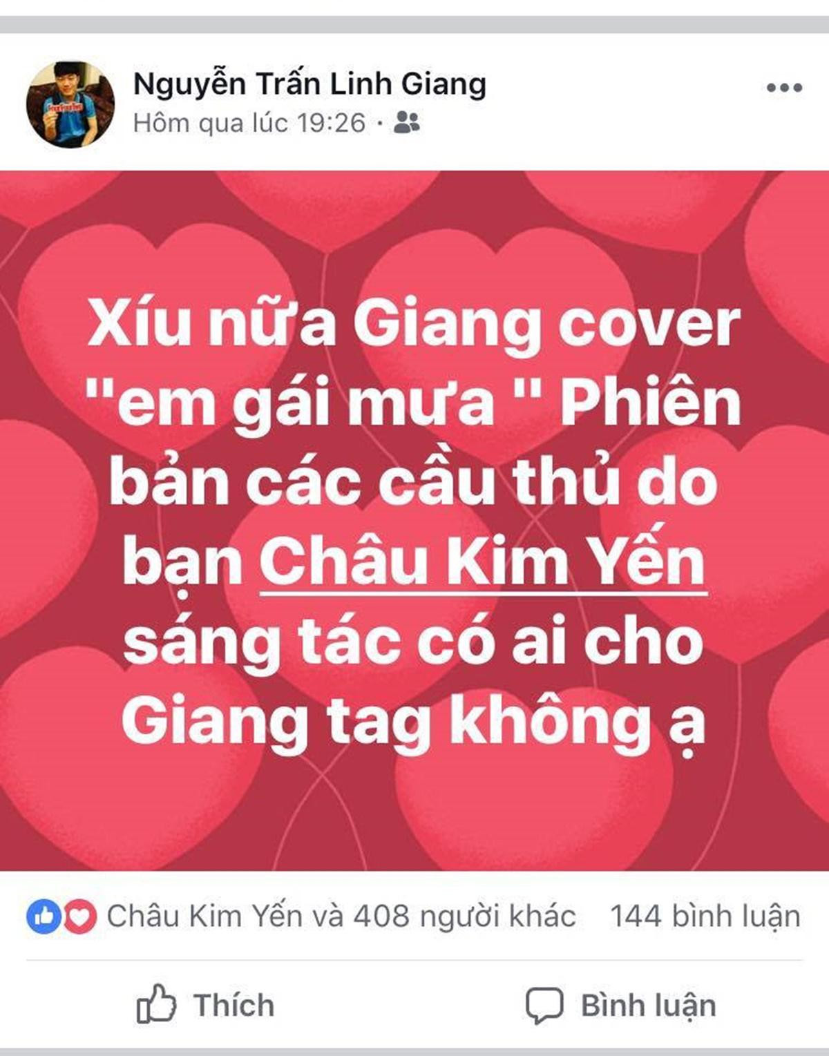 Fan nữ mê Quế Ngọc Hải gây sốt khi cover ‘Em gái mưa’ toàn tên cầu thủ Ảnh 2