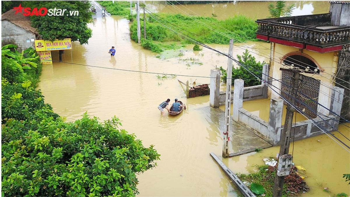 Nước lũ ngập sâu, người Hà Nội giăng lưới đánh cá ngay trong nhà Ảnh 5