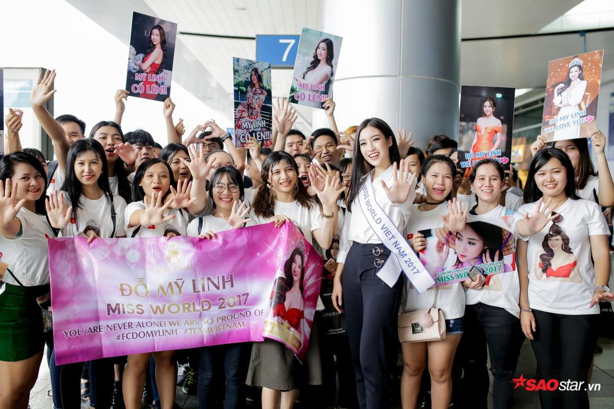 Fan Đỗ Mỹ Linh gây ‘náo loạn’ tại sân bay, cổ vũ người đẹp lên đường chinh chiến Miss World 2017 Ảnh 6