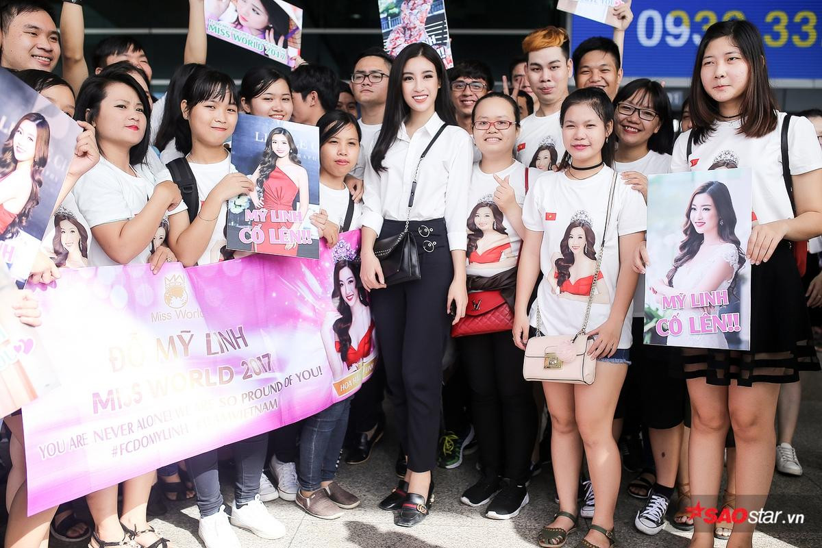 Fan Đỗ Mỹ Linh gây ‘náo loạn’ tại sân bay, cổ vũ người đẹp lên đường chinh chiến Miss World 2017 Ảnh 5