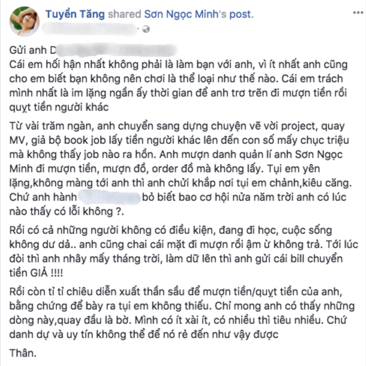 Sơn Ngọc Minh, MLee và nhiều nghệ sĩ trẻ V-biz bị kẻ mạo danh lừa đảo hơn 300 triệu đồng Ảnh 4