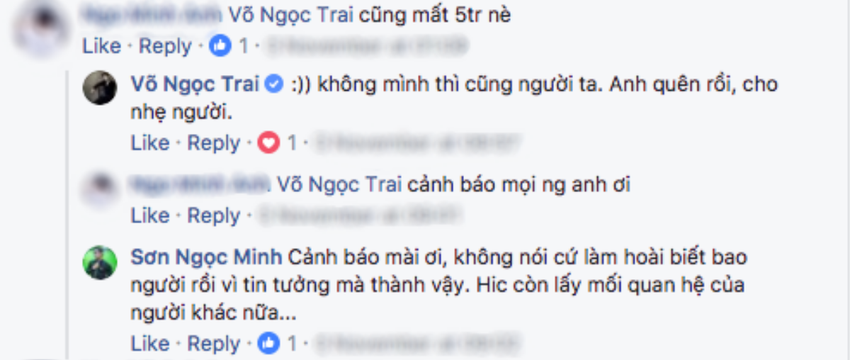 Sơn Ngọc Minh, MLee và nhiều nghệ sĩ trẻ V-biz bị kẻ mạo danh lừa đảo hơn 300 triệu đồng Ảnh 5