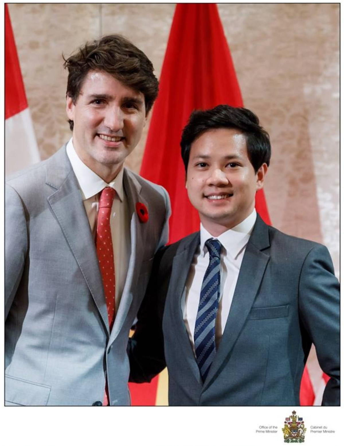 Phản ứng dễ thương của Hoa hậu Thu Thảo khi ông xã Trung Tín khoe ảnh chụp cùng Thủ tướng Canada Justin Trudeau Ảnh 1