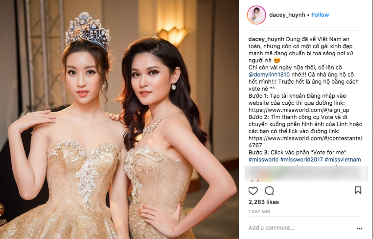 Lan Khuê, Thu Thảo kêu gọi bình chọn cho Đỗ Mỹ Linh trước thềm chung kết Miss World 2017 Ảnh 6