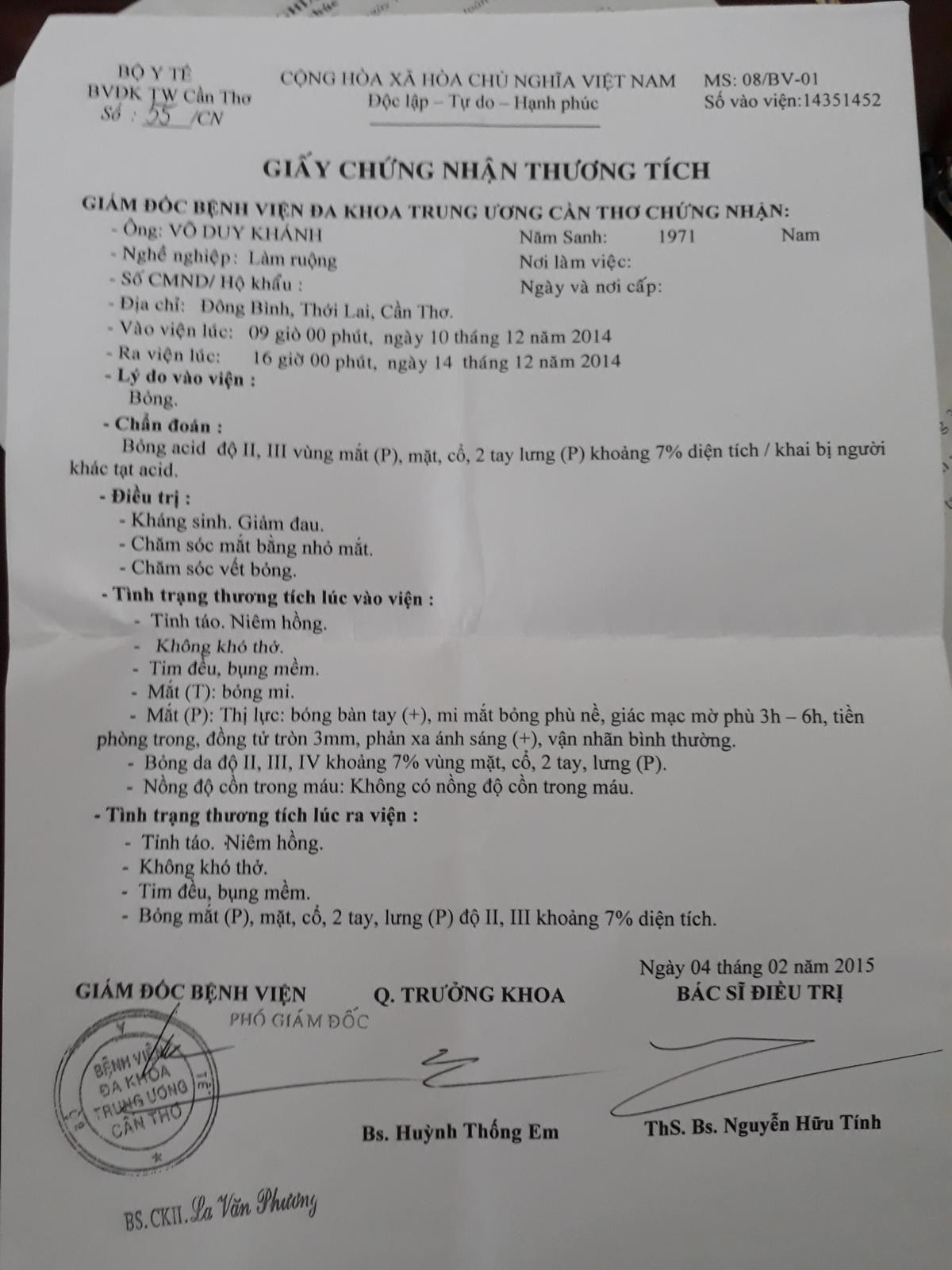 Lật lại vụ đại gia nước đá Cần Thơ bị tạt a xít: 3 năm chờ ngày nghi phạm lộ diện Ảnh 2