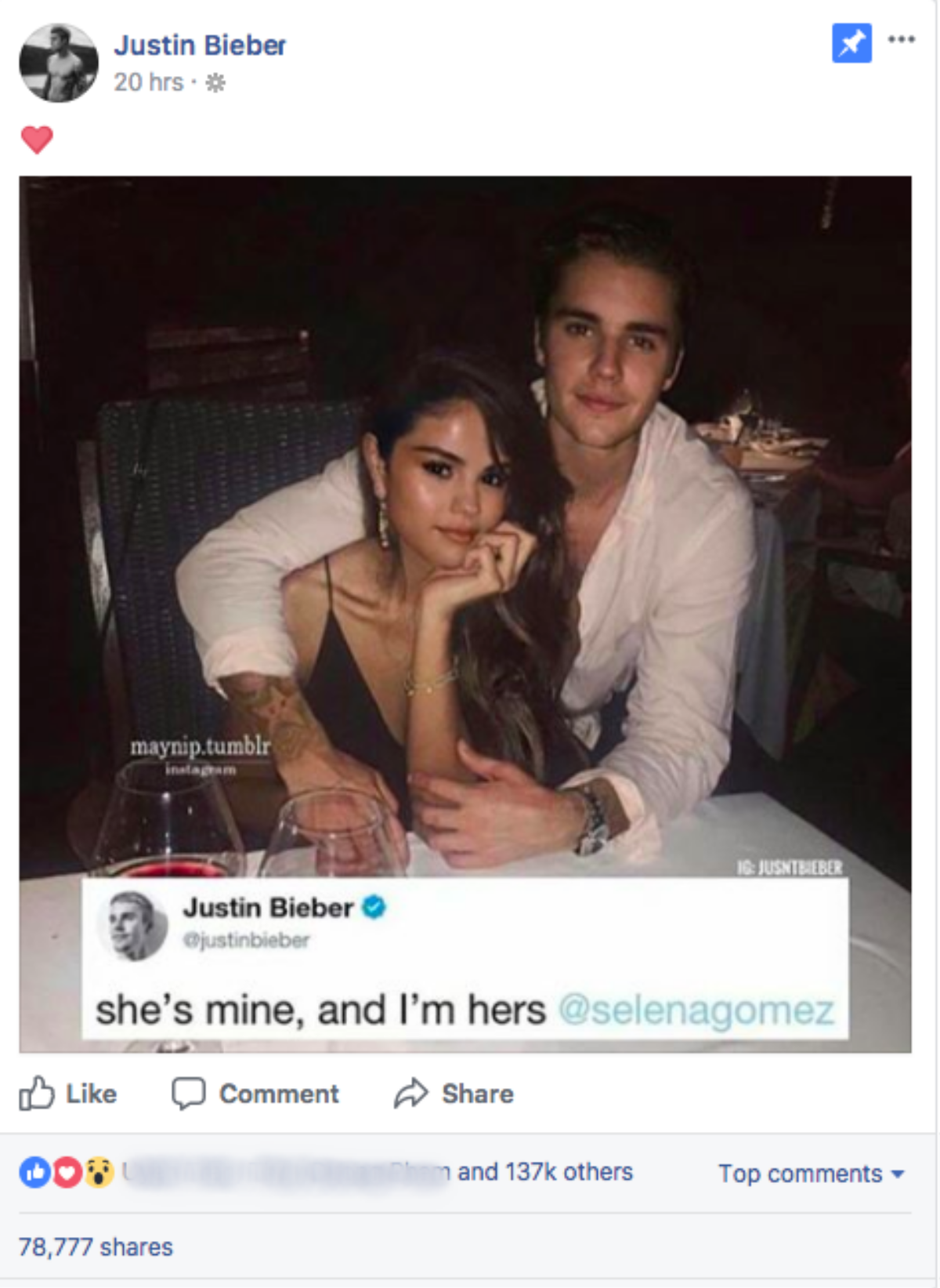 Thực hư hình ảnh và bài đăng 'khẳng định chủ quyền' của Justin về Selena đang 'gây bão' mạng xã hội Ảnh 2