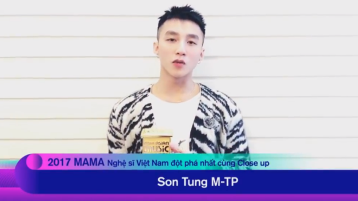 Dù vắng mặt, Sơn Tùng vẫn xuất sắc giành cúp tại lễ trao giải MAMA 2017 Ảnh 3