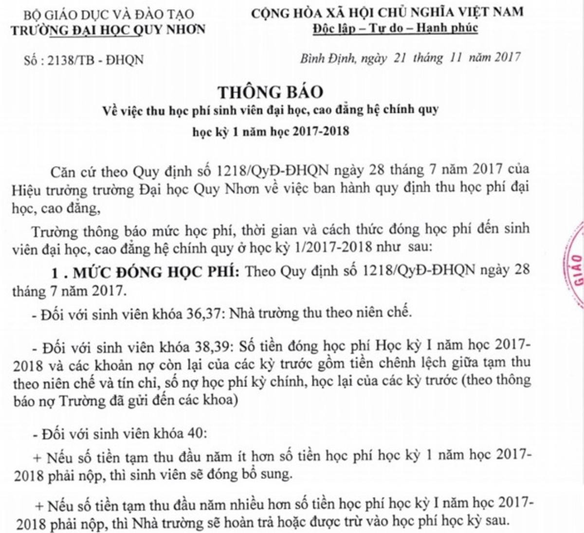 Nhiều sinh viên Đại học Quy Nhơn nợ học phí vì trường thu theo tín chỉ Ảnh 1