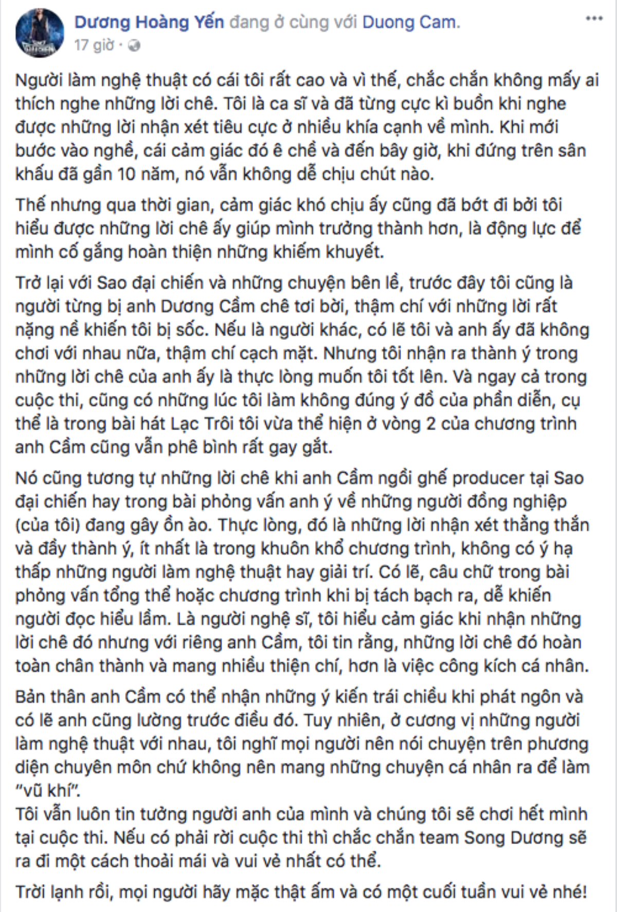 Dương Hoàng Yến lên tiếng bênh vực Dương Cầm sau phát ngôn chê Miu Lê - Only C Ảnh 2