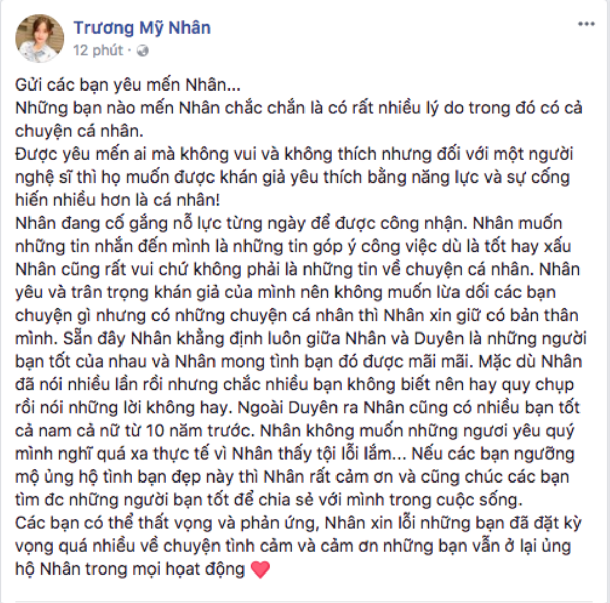 Mỹ Nhân gửi 'tâm thư' đến fan, trải lòng về nghi án tình cảm với Mỹ Duyên Ảnh 2