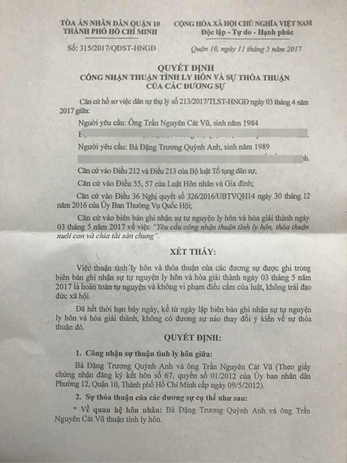 Lộ ảnh chụp đơn ly hôn từ tháng 5 của Tim và Trương Quỳnh Anh được toà án chấp thuận? Ảnh 1