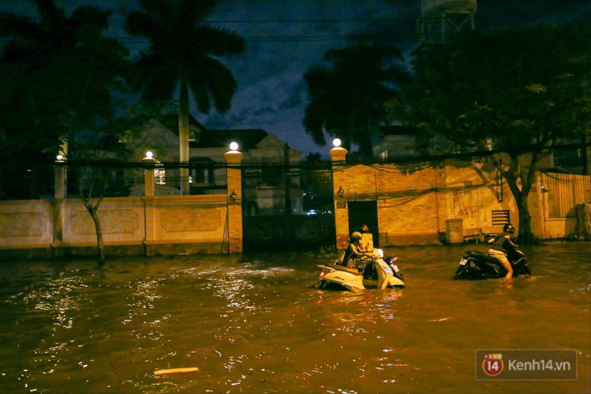 Khu nhà giàu ở Sài Gòn 'tê liệt' vì triều cường đạt đỉnh, dân đi ôtô phải chui cửa sổ ra ngoài vì nước ngập tới ca pô Ảnh 1