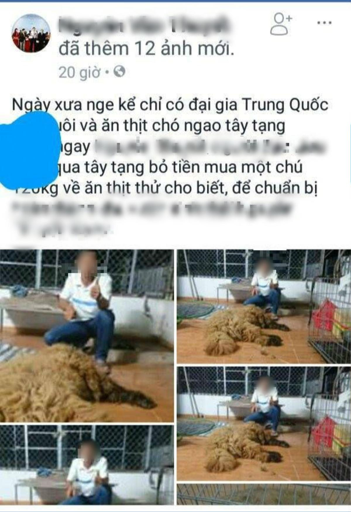 Trần tình của người quay clip mổ thịt chú chó Ngao Tây Tạng đăng lên facebook đang bị chỉ trích dữ dội Ảnh 1