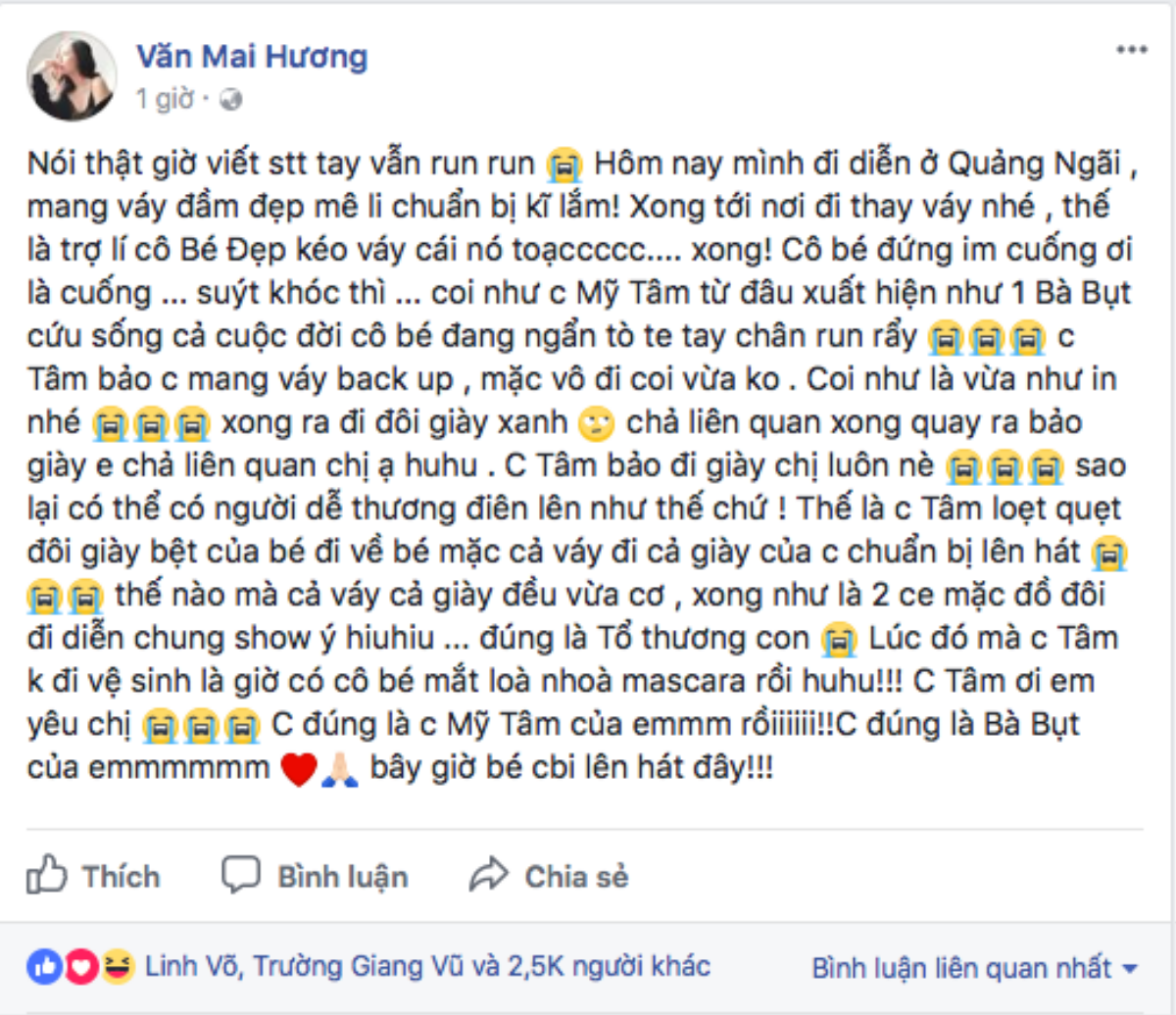 Văn Mai Hương mếu máo vì váy bị rách, Mỹ Tâm bất ngờ xuất hiện như một bà Tiên! Ảnh 1