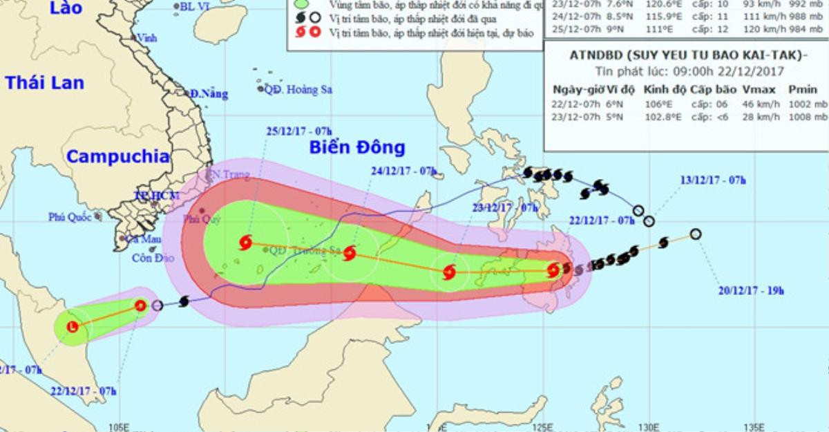 Bão tăng tốc nguy cơ đổ bộ vào Nam Bộ, miền Bắc rét đậm trong đêm Giáng Sinh Ảnh 1