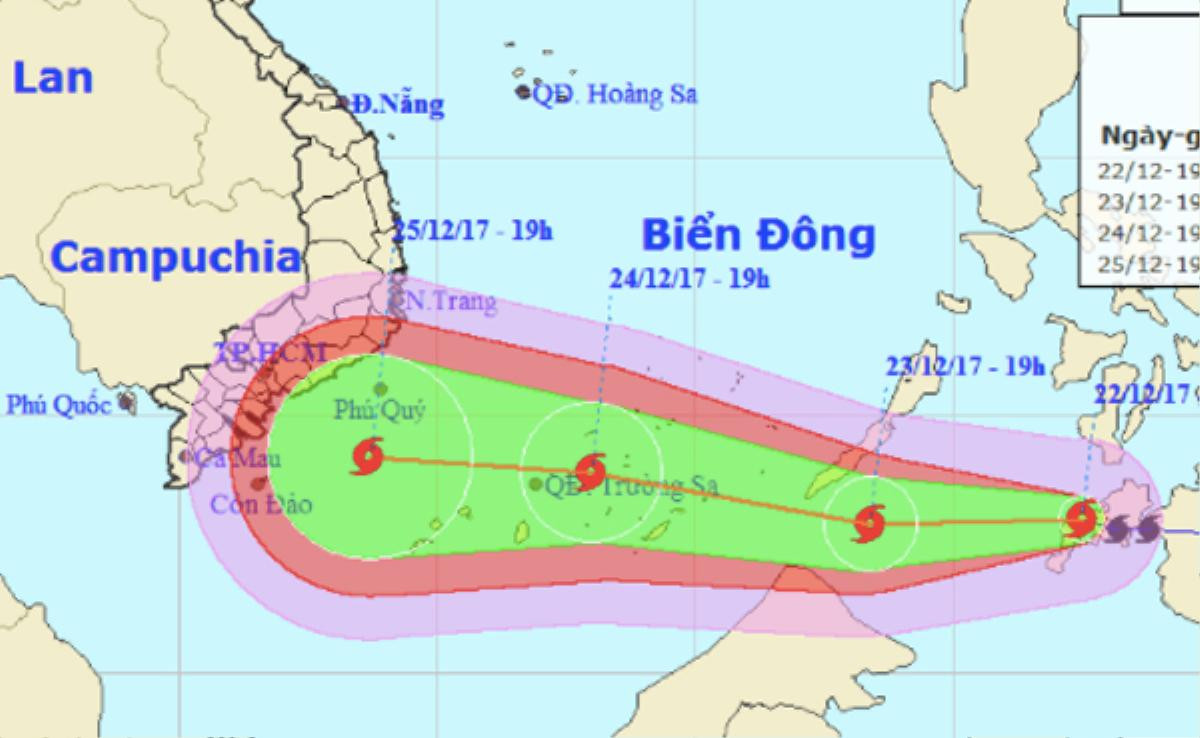 Đêm nay, bão Tembin mạnh cấp 14 vào biển Đông Ảnh 1