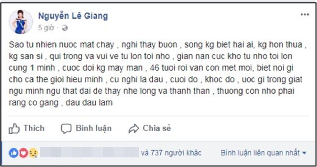 Lê Giang lần đầu lên tiếng sau ồn ào: 'Ước gì ngủ thật dài để thấy nhẹ lòng và thanh thản' Ảnh 2