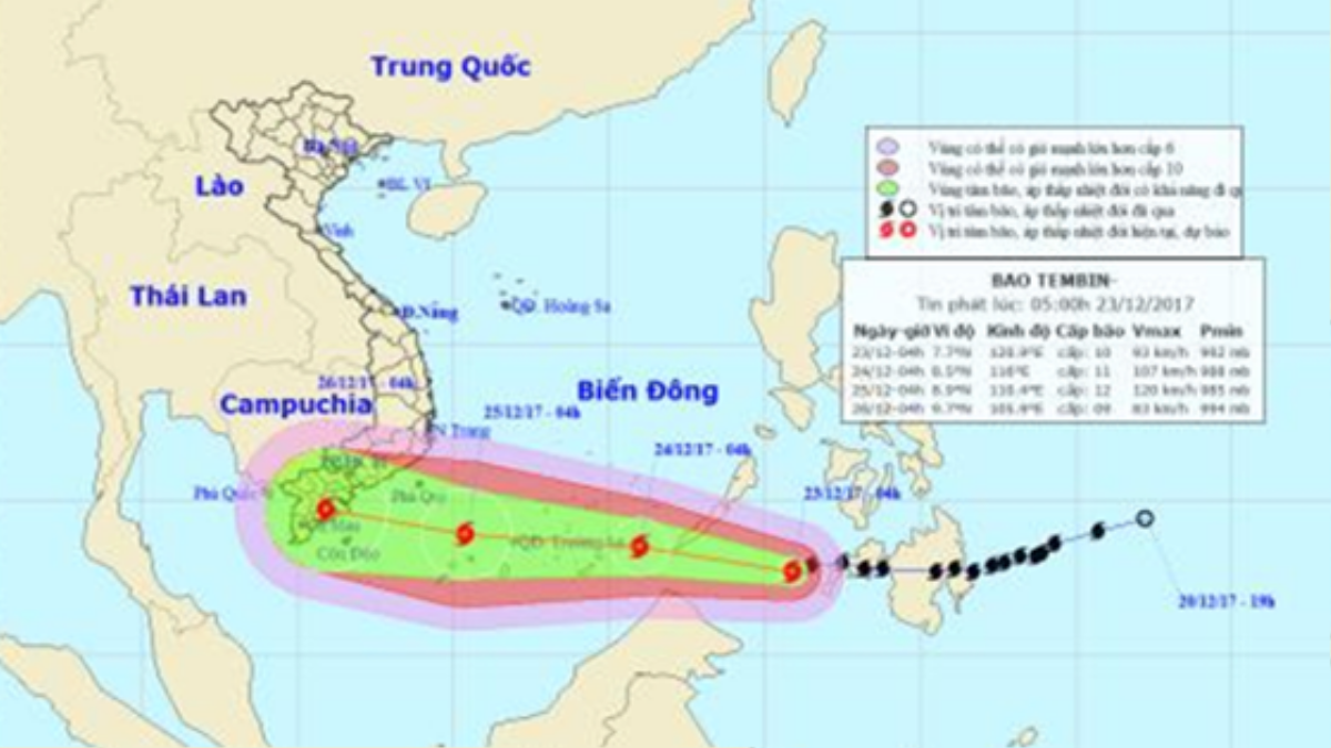 Bão Tembin sức tàn phá khủng khiếp chuẩn bị độ bộ các tỉnh phía Nam Ảnh 1