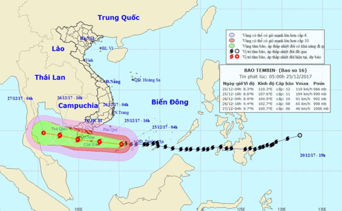 Chiều tối nay Tembin 'tấn công' Tây Nam Bộ, rủi ro tương đương bão Linda Ảnh 1