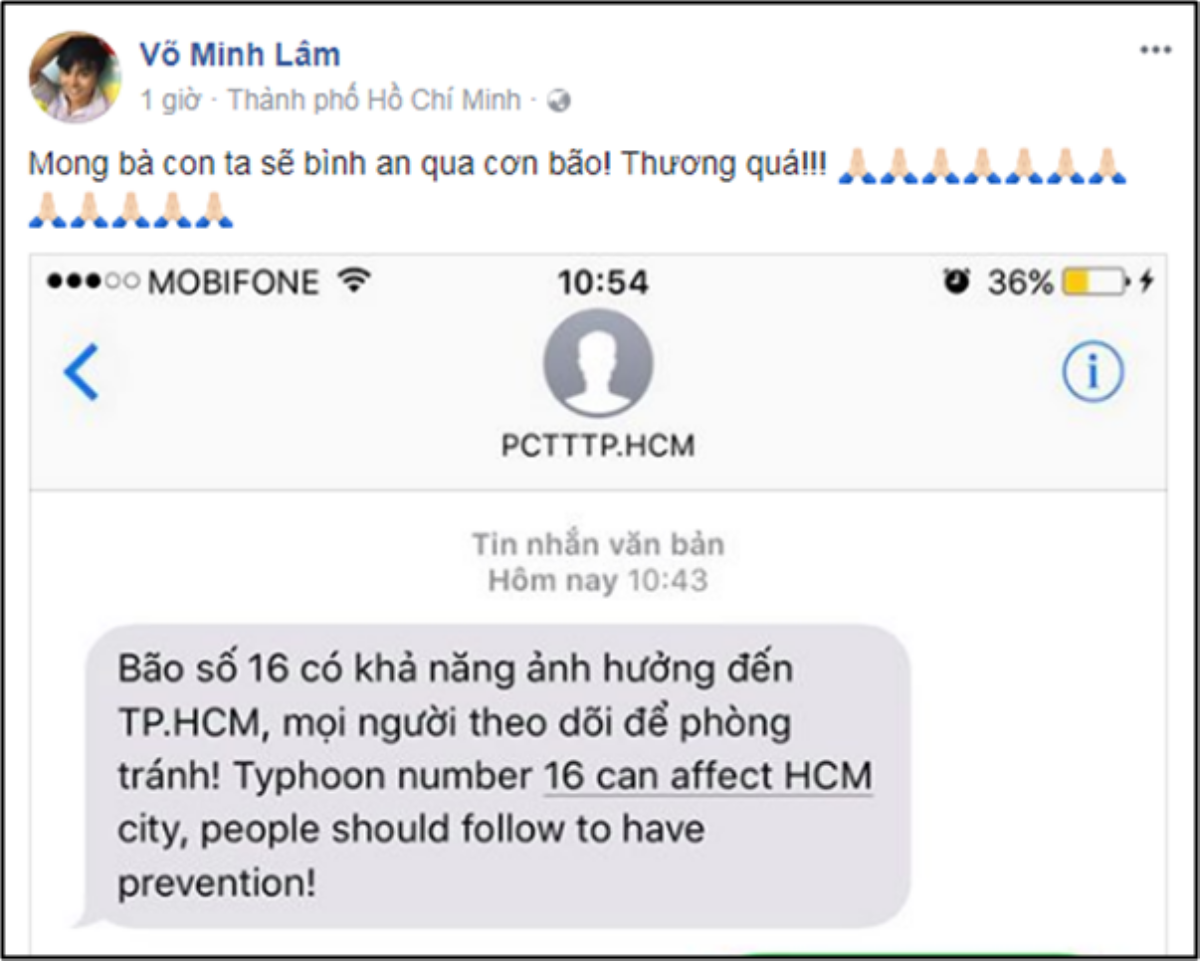 Sao Việt liên tục cập nhật tình hình 'siêu bão' Tembin, cầu bình an cho miền Nam Ảnh 10