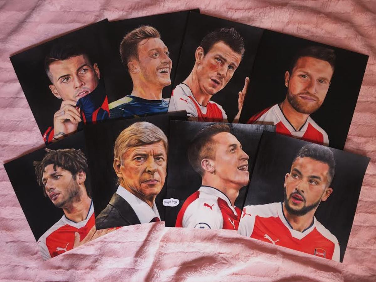 Fan Arsenal Việt vẽ tranh tuyệt đẹp được Mesut Ozil đích thân cám ơn Ảnh 1