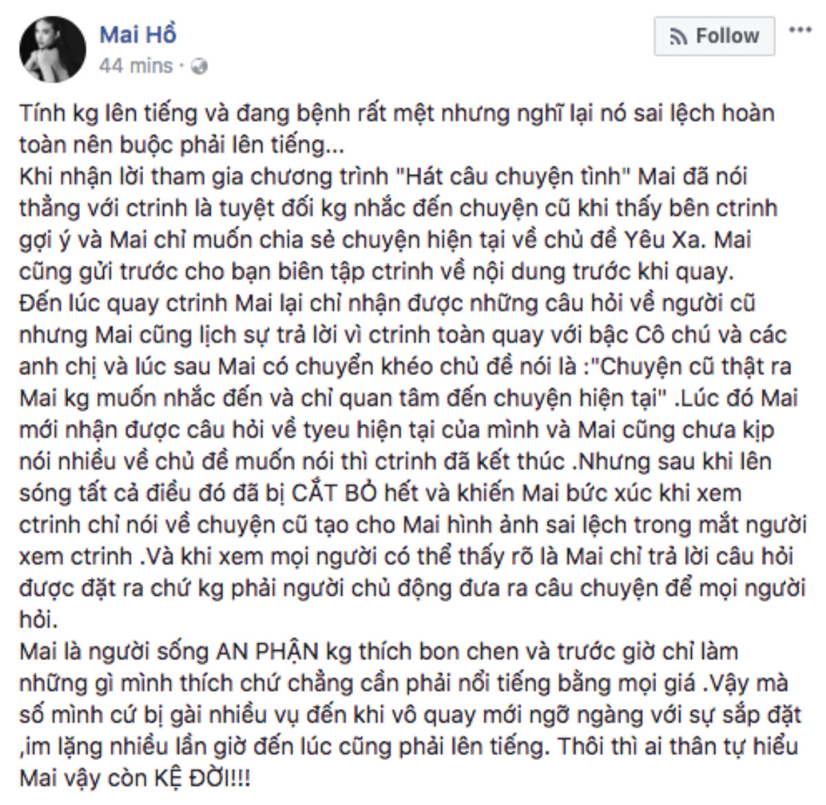 Mai Hồ đính chính về việc nhắc đến tình cũ Trấn Thành trên truyền hình sau 2 năm chia tay Ảnh 3