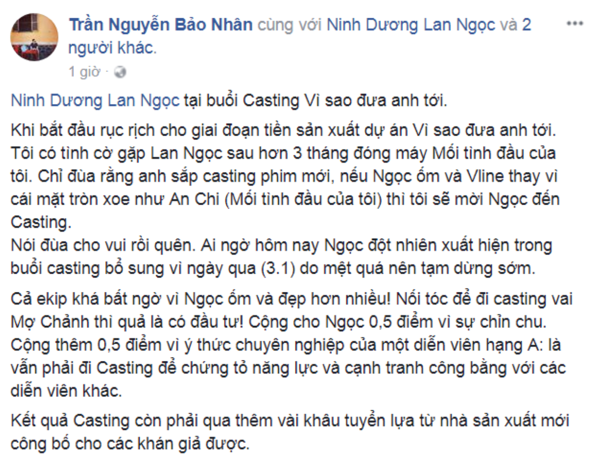 Bỏ qua tin đồn 'đặc cách' vai chính, Lan Ngọc vẫn đi casting 'Vì sao đưa anh tới' và đây là nhận xét của đạo diễn Ảnh 3