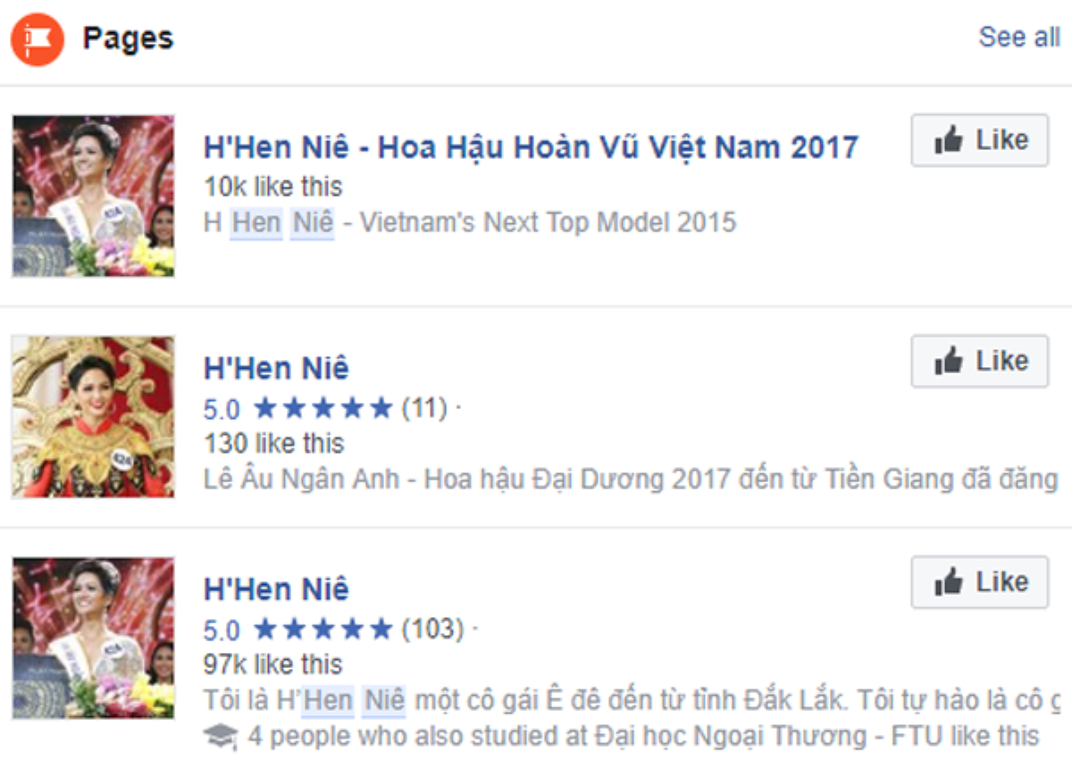 Tài khoản Facebook mạo danh Tân Hoa hậu Hoàn vũ H'Hen Niê mọc lên như nấm Ảnh 2