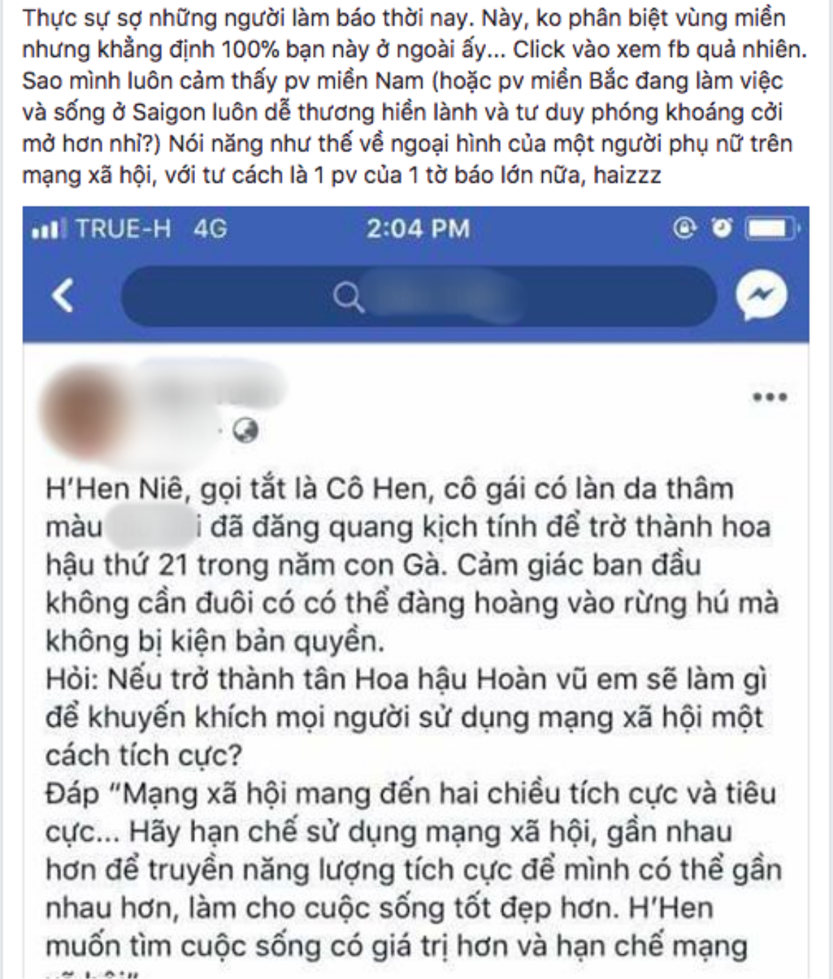 Tóc Tiên, Thanh Duy xót xa khi tân HHHV Việt Nam H'Hen Niê bị xúc phạm Ảnh 1