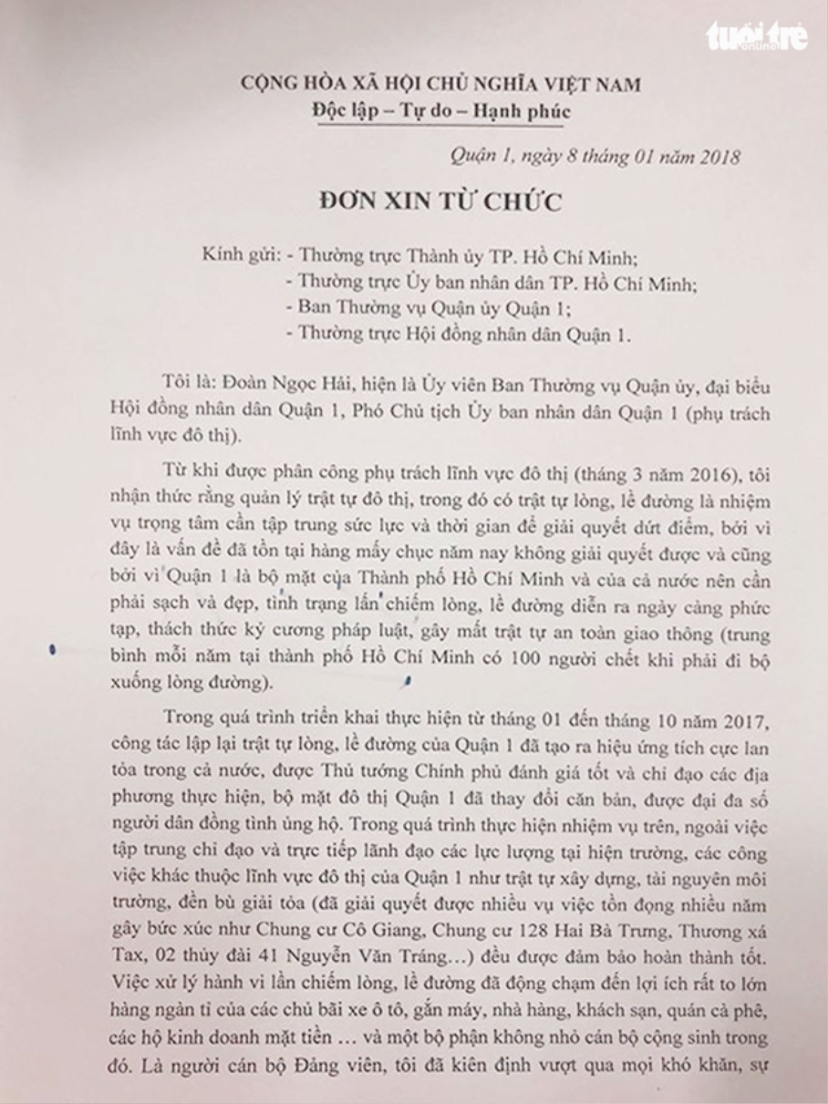 Ông Đoàn Ngọc Hải nộp đơn từ chức Ảnh 2