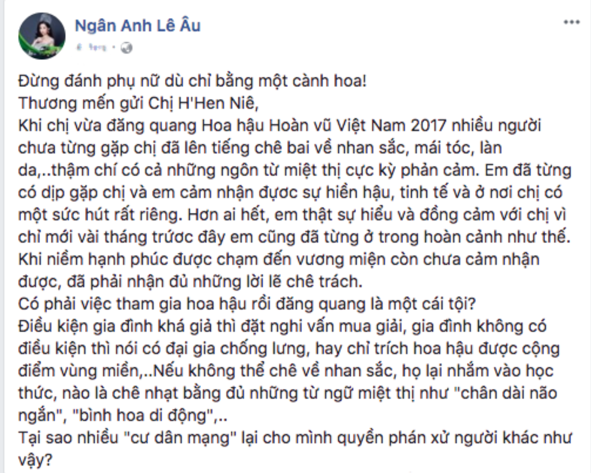 Hoa hậu Đại dương Lê Âu Ngân Anh: 'Tôi thật sự hiểu và đồng cảm cho chị H'Hen Niê' Ảnh 2