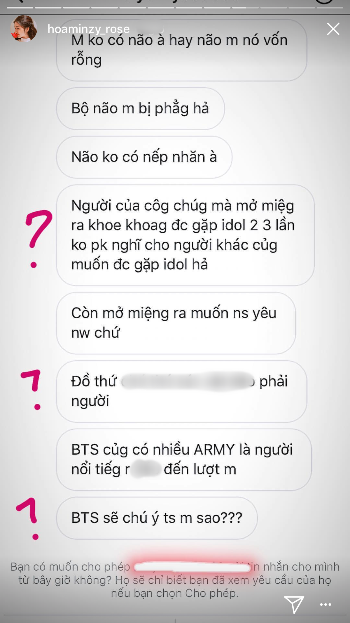 Khoe sắp được gặp lại thần tượng BTS, Hoà Minzy bị anti-fan ‘ném đá’ nặng nề Ảnh 2