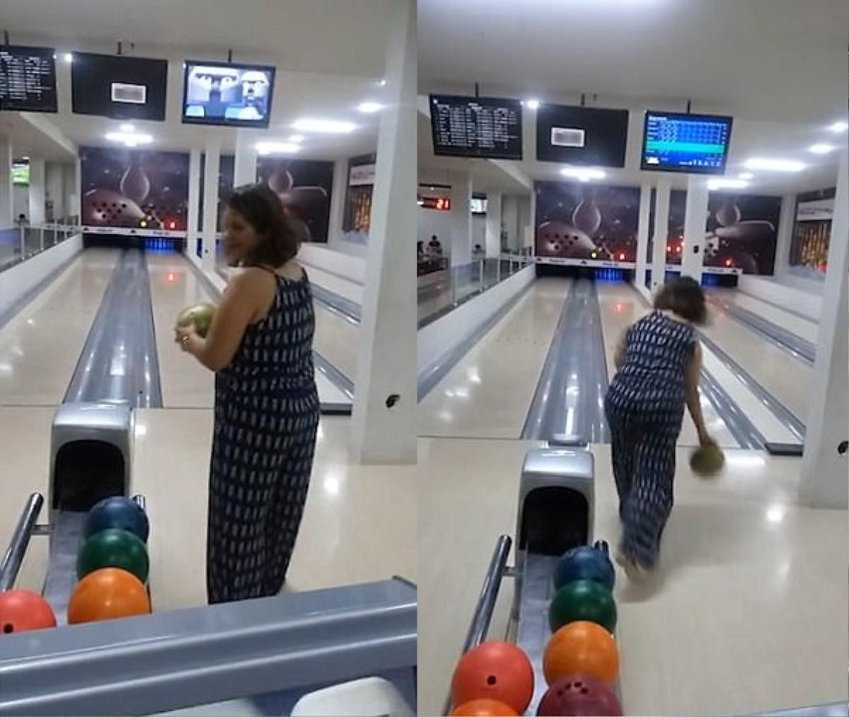 'Thần đồng' bowling đây rồi: Ném bóng bowling trúng ngay màn hình tivi Ảnh 1