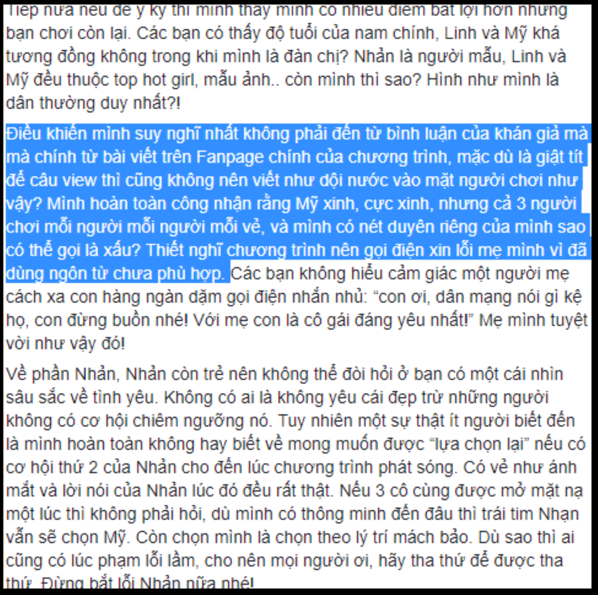 Fanpage 'Lựa chọn của trái tim' bị chỉ trích vì dùng từ 'xấu' để nói về người chơi nữ! Ảnh 3