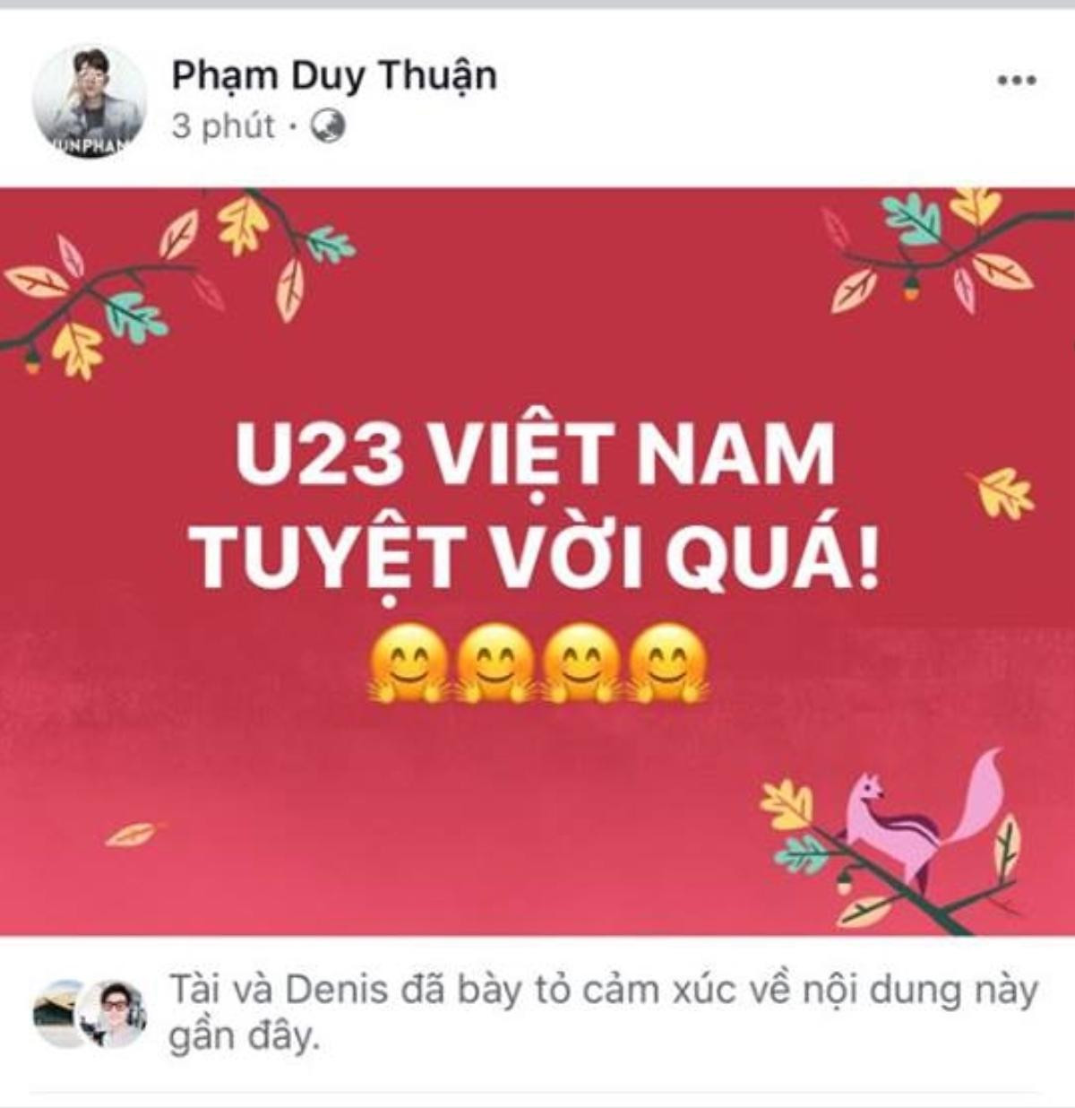 Sao Việt đồng loạt 'ăn mừng' U23 Việt Nam lần đầu vào bán kết giải châu Á trên Facebook Ảnh 9