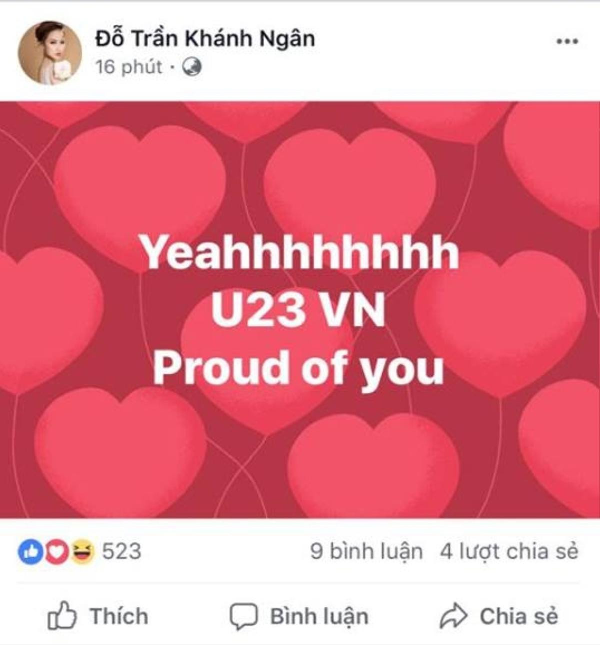 Sao Việt đồng loạt 'ăn mừng' U23 Việt Nam lần đầu vào bán kết giải châu Á trên Facebook Ảnh 14