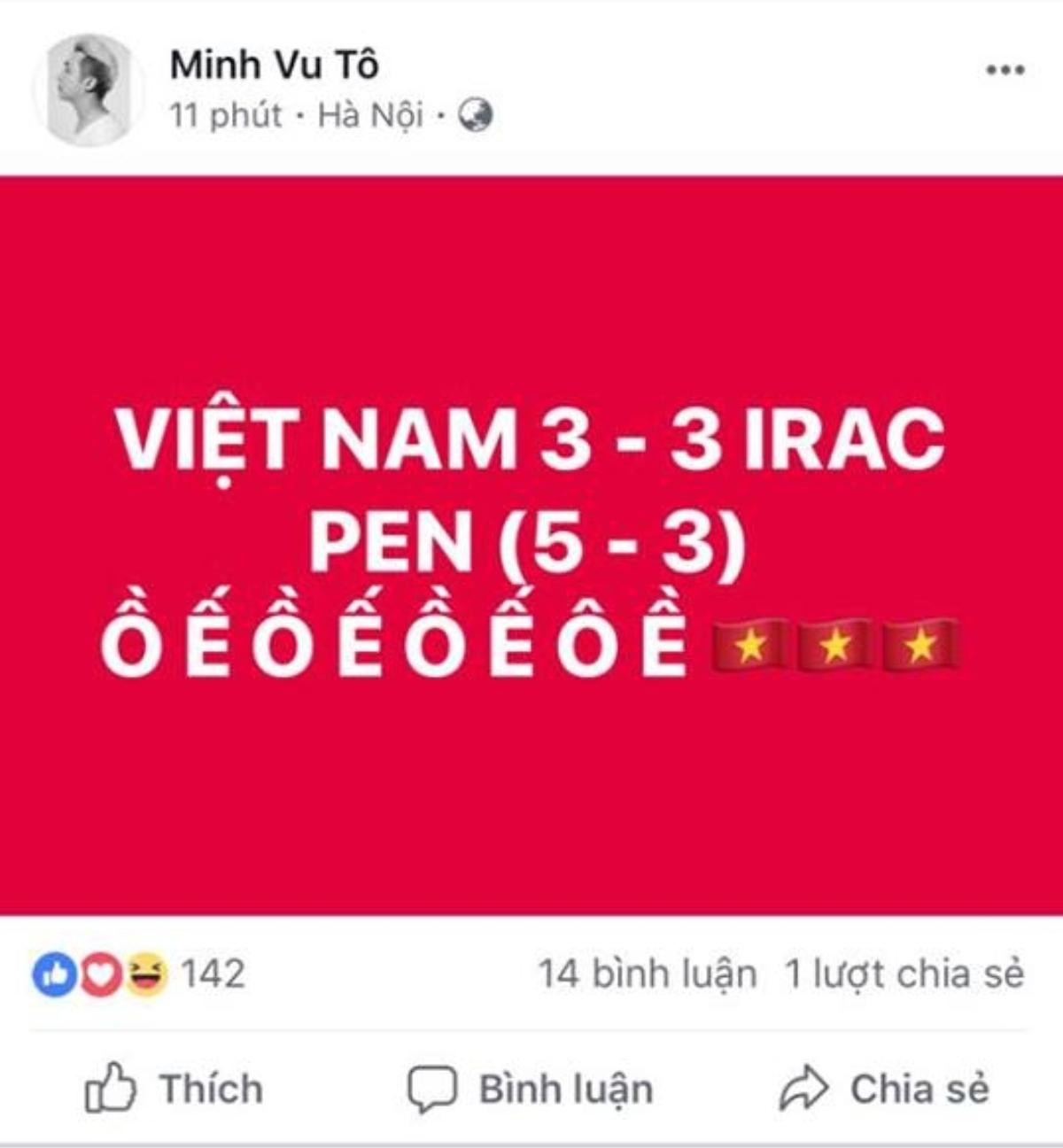 Sao Việt đồng loạt 'ăn mừng' U23 Việt Nam lần đầu vào bán kết giải châu Á trên Facebook Ảnh 16