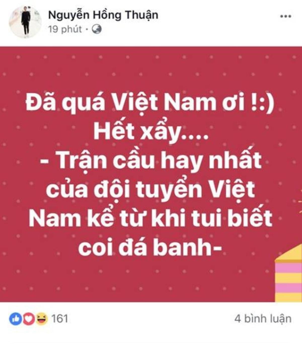 Sao Việt đồng loạt 'ăn mừng' U23 Việt Nam lần đầu vào bán kết giải châu Á trên Facebook Ảnh 19