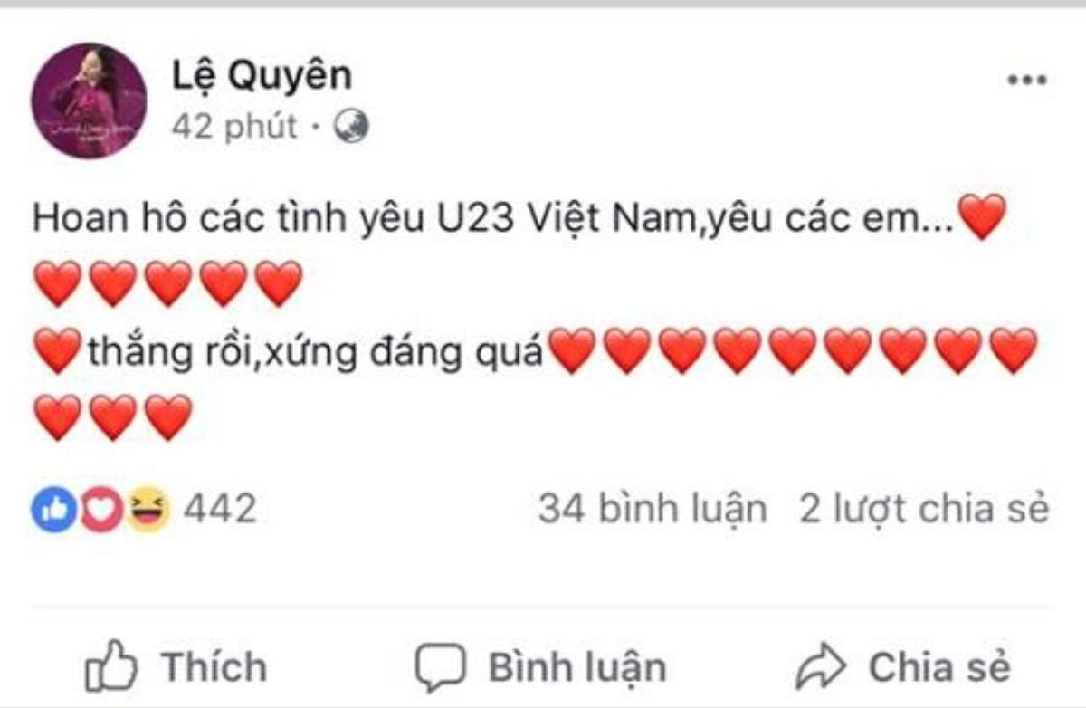 Sao Việt đồng loạt 'ăn mừng' U23 Việt Nam lần đầu vào bán kết giải châu Á trên Facebook Ảnh 21