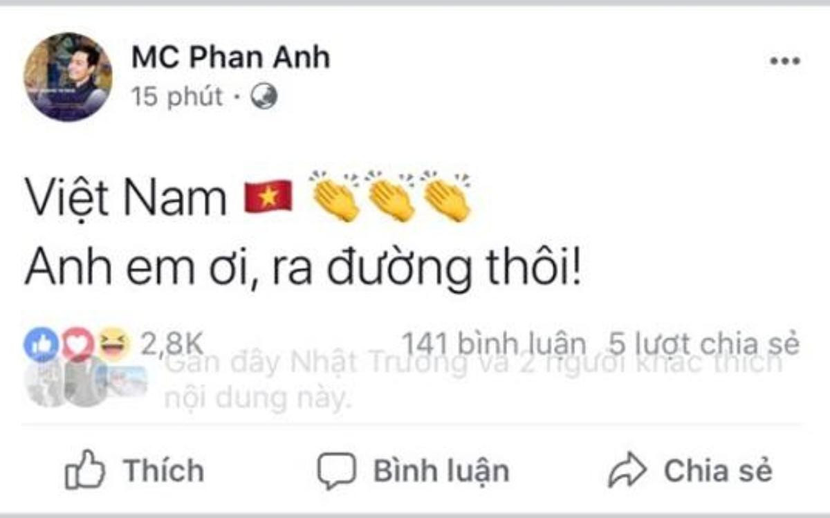 Sao Việt đồng loạt 'ăn mừng' U23 Việt Nam lần đầu vào bán kết giải châu Á trên Facebook Ảnh 6