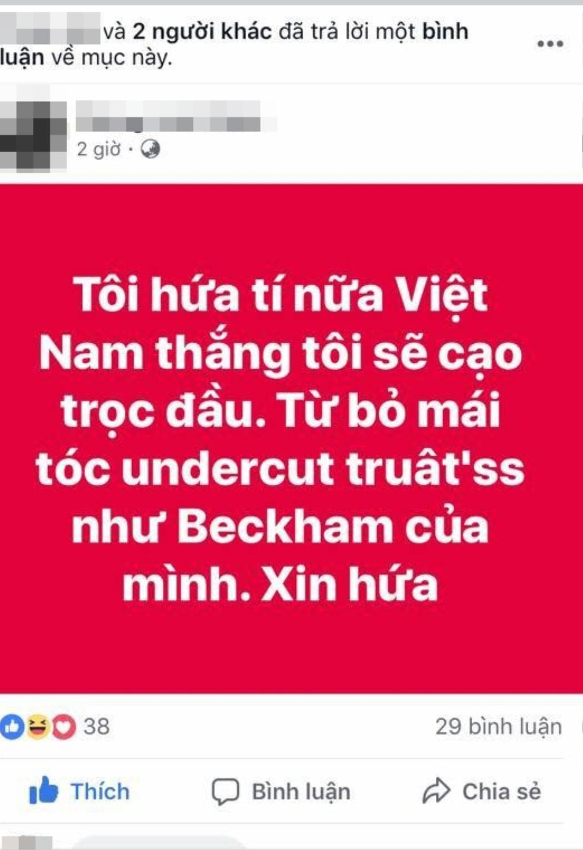 Fan hâm mộ khóc ròng vì thề độc sẽ cạo đầu, khỏa thân nếu U23 Việt Nam thắng Ảnh 2