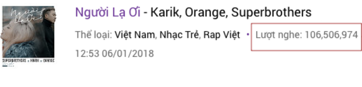 Cán mốc 100 triệu lượt nghe nhanh nhất, 'Người lạ ơi' vượt cả tượng đài kỷ lục 'Em gái mưa' Ảnh 1