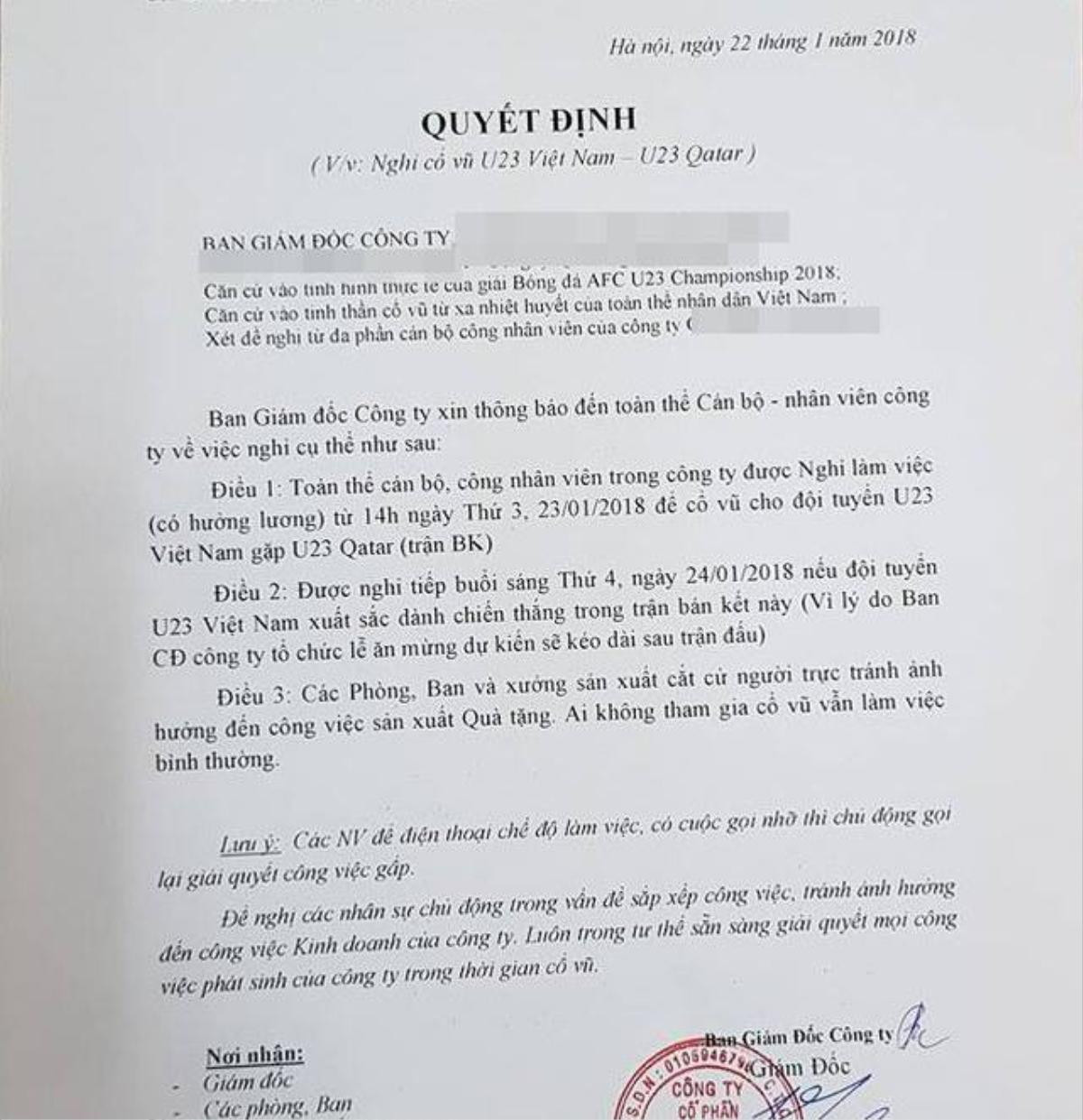 'Sếp nhà người ta' tâm lý chưa kìa: Cho nghỉ làm để xem bán kết, nghỉ thêm 1 ngày nếu U23 Việt Nam thắng Ảnh 7