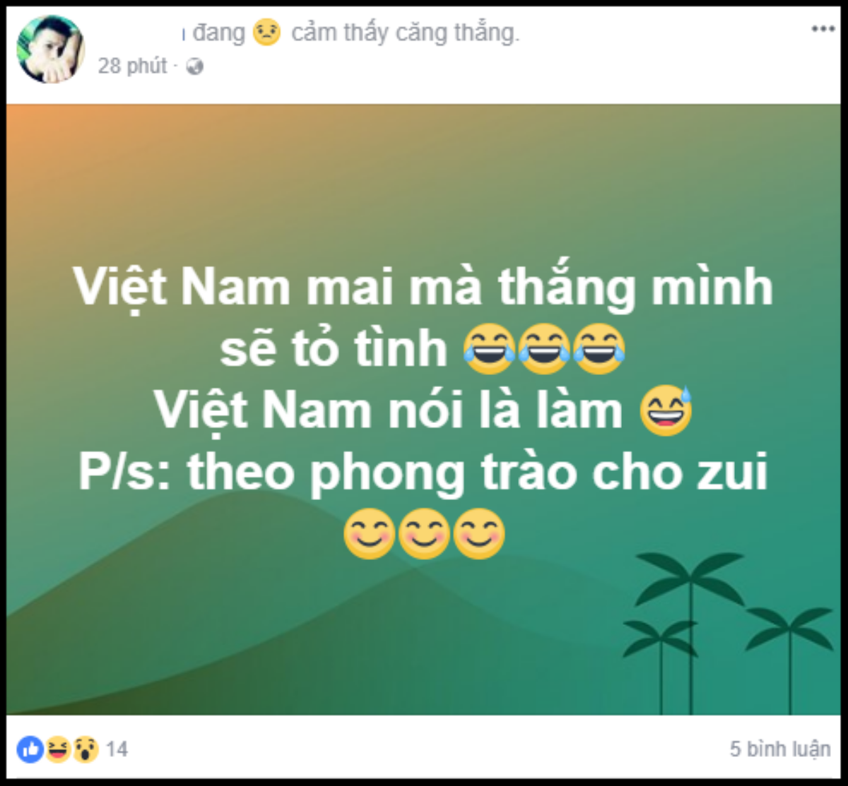 Trước thềm trận bán kết, dân mạng lại rần rần chia sẻ status thề 'độc': Nếu Việt Nam thắng, tôi sẽ… Ảnh 9