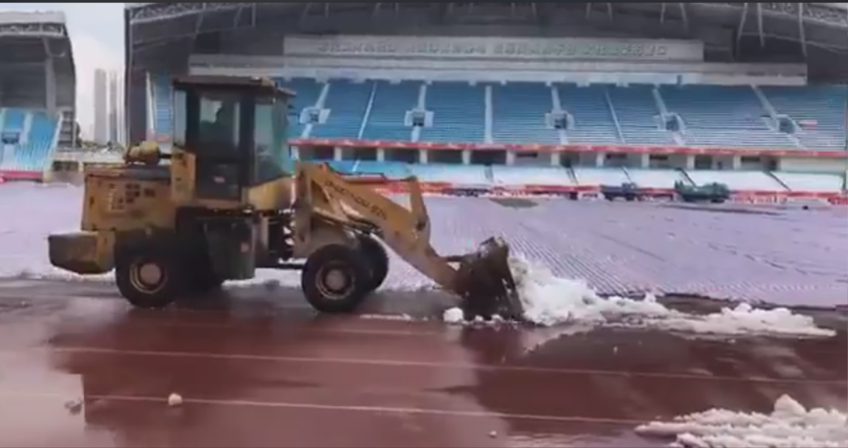 Chung kết U23 Việt Nam - Uzbekistan: Thời tiết ở Thường Châu hửng nắng, sân vận động được thu dọn tuyết Ảnh 8