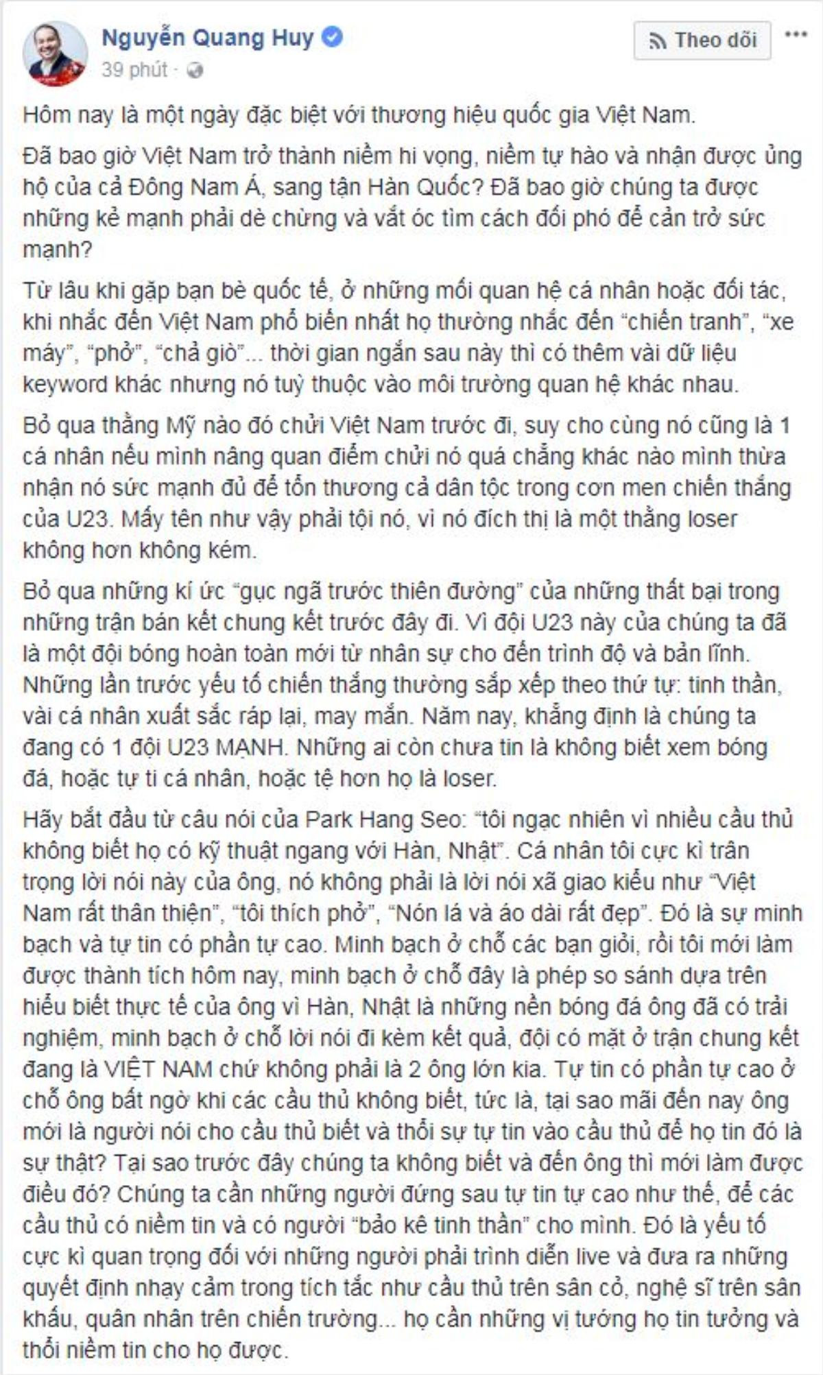 Ông bầu cũ của Sơn Tùng M-TP tự hào: 'Chúng ta đang có một đội U23 mạnh' Ảnh 2